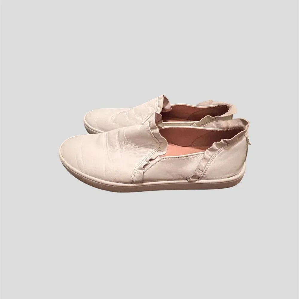 Kate Spade size 9.5 white leather Lillie slip on shoes